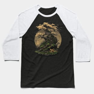 Japanese Moon Tree of Life Baseball T-Shirt